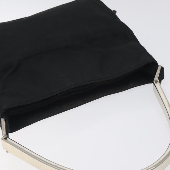 PRADA Shoulder Bag Nylon Black Silver Auth 129067