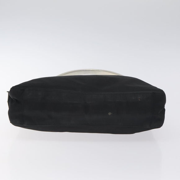 PRADA Shoulder Bag Nylon Black Silver Auth 129067