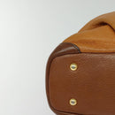 MCM Hand Bag Leather 2way Brown Gold Auth 129082-10