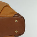 MCM Hand Bag Leather 2way Brown Gold Auth 129082-11