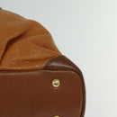 MCM Hand Bag Leather 2way Brown Gold Auth 129082-13
