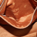 MCM Hand Bag Leather 2way Brown Gold Auth 129082-19