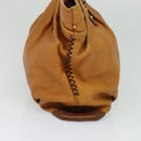 MCM Hand Bag Leather 2way Brown Gold Auth 129082-4