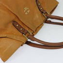 MCM Hand Bag Leather 2way Brown Gold Auth 129082-6