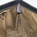 FENDI Pecan Canvas Hand Bag Brown Black gold Auth 129083-18