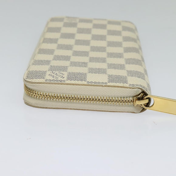 LOUIS VUITTON Damier Azur Zippy Wallet Long Wallet N60019 LV Auth 129085