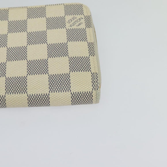 LOUIS VUITTON Damier Azur Zippy Wallet Long Wallet N60019 LV Auth 129085