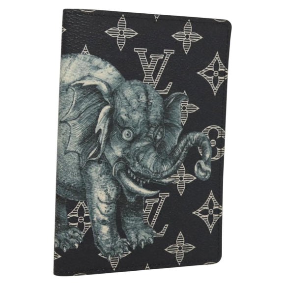 LOUIS VUITTON Monogram Savanna Couverture Passport Case Navy LV Auth 129097M