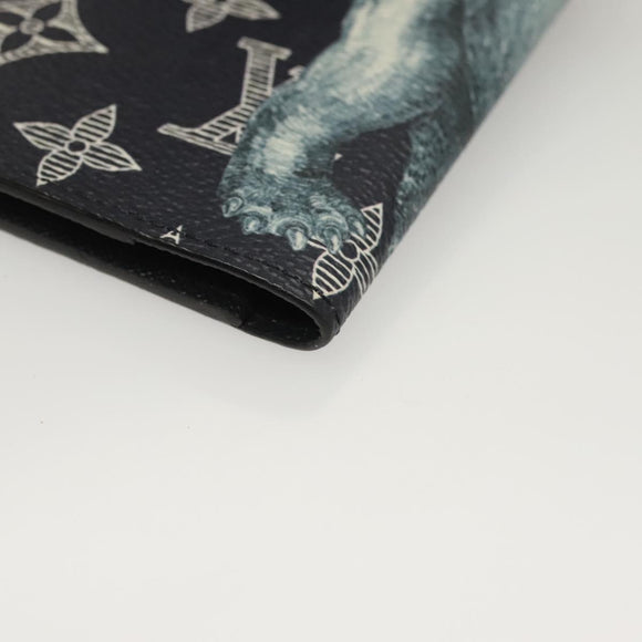 LOUIS VUITTON Monogram Savanna Couverture Passport Case Navy LV Auth 129097M