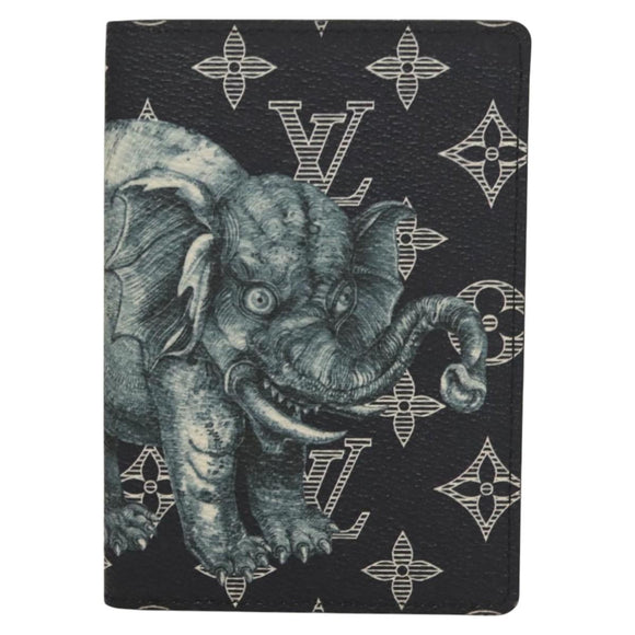 LOUIS VUITTON Monogram Savanna Couverture Passport Case Navy LV Auth 129097M