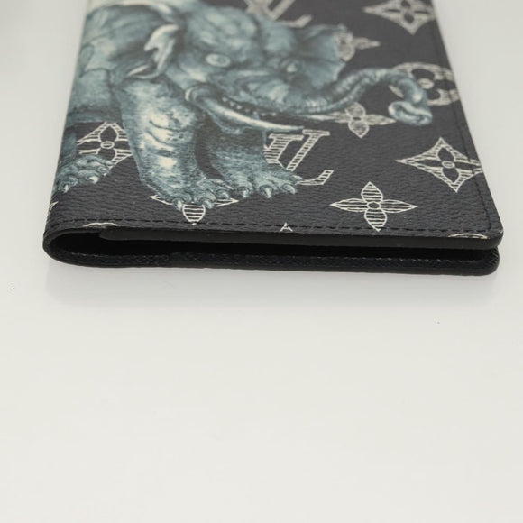 LOUIS VUITTON Monogram Savanna Couverture Passport Case Navy LV Auth 129097M