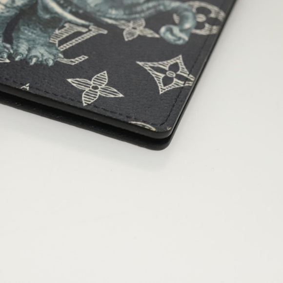 LOUIS VUITTON Monogram Savanna Couverture Passport Case Navy LV Auth 129097M