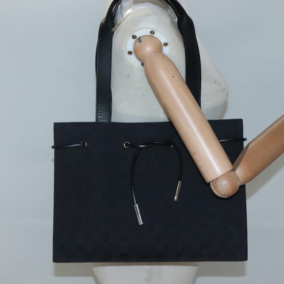 GUCCI GG Canvas Shoulder Bag Black 002 1053 Auth 129100