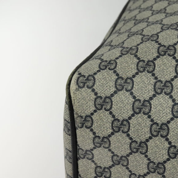 GUCCI GG Supreme Boston Bag PVC Navy Gold Auth 129102