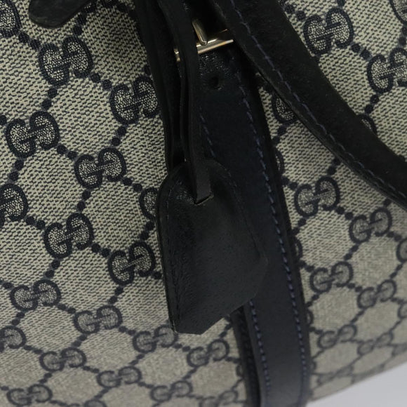 GUCCI GG Supreme Boston Bag PVC Navy Gold Auth 129102