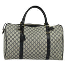 GUCCI GG Supreme Boston Bag PVC Navy Gold Auth 129102-2