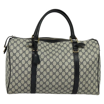 GUCCI GG Supreme Boston Bag PVC Navy Gold Auth 129102 - 0