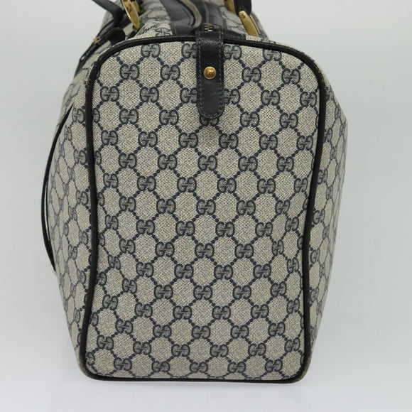 GUCCI GG Supreme Boston Bag PVC Navy Gold Auth 129102