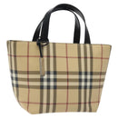 BURBERRY Nova Check Hand Bag PVC Beige Auth 129104-1
