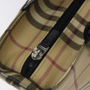 BURBERRY Nova Check Hand Bag PVC Beige Auth 129104-15