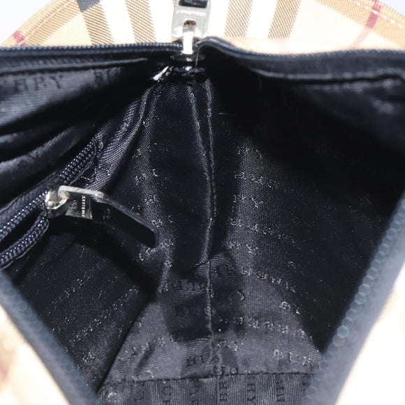 BURBERRY Nova Check Hand Bag PVC Beige Auth 129104