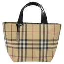 BURBERRY Nova Check Hand Bag PVC Beige Auth 129104-2