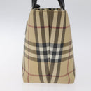 BURBERRY Nova Check Hand Bag PVC Beige Auth 129104-5