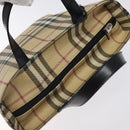 BURBERRY Nova Check Hand Bag PVC Beige Auth 129104-6