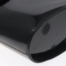 Salvatore Ferragamo Vala Hand Bag Patent leather Black Gold Auth 129105-14