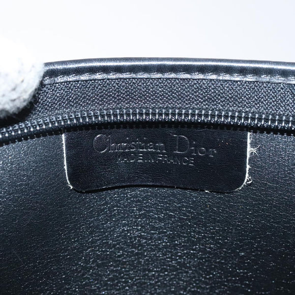 Christian Dior Trotter Canvas Clutch Bag Black Gold Auth 129106
