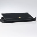 Christian Dior Trotter Canvas Clutch Bag Black Gold Auth 129106-5