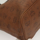 MCM Logogram Vicetos Tote Bag PVC Leather Brown Gold Auth 129111-10