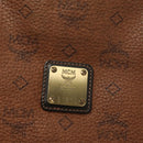 MCM Logogram Vicetos Tote Bag PVC Leather Brown Gold Auth 129111-14