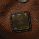 MCM Logogram Vicetos Tote Bag PVC Leather Brown Gold Auth 129111-15