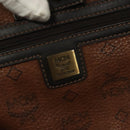 MCM Logogram Vicetos Tote Bag PVC Leather Brown Gold Auth 129111-16