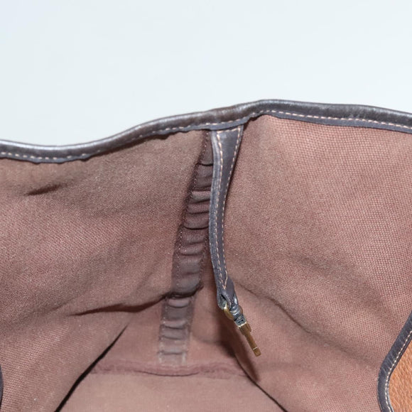 MCM Logogram Vicetos Tote Bag PVC Leather Brown Gold Auth 129111