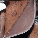 MCM Logogram Vicetos Tote Bag PVC Leather Brown Gold Auth 129111-21