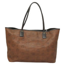 MCM Logogram Vicetos Tote Bag PVC Leather Brown Gold Auth 129111-3