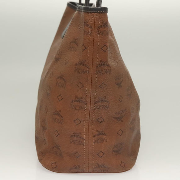 MCM Logogram Vicetos Tote Bag PVC Leather Brown Gold Auth 129111