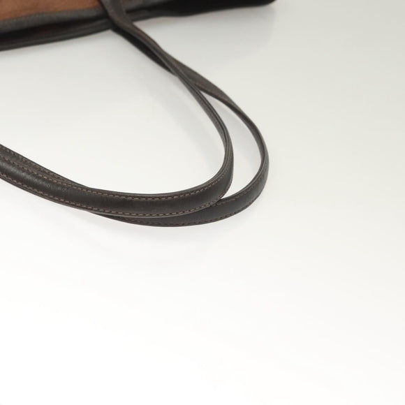 MCM Logogram Vicetos Tote Bag PVC Leather Brown Gold Auth 129111