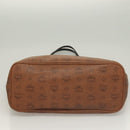 MCM Logogram Vicetos Tote Bag PVC Leather Brown Gold Auth 129111-9