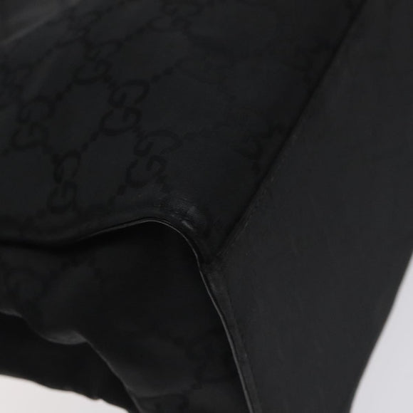 GUCCI Bamboo GG Canvas Hand Bag Nylon Black Silver 002 1010 Auth 129112