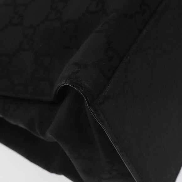 GUCCI Bamboo GG Canvas Hand Bag Nylon Black Silver 002 1010 Auth 129112