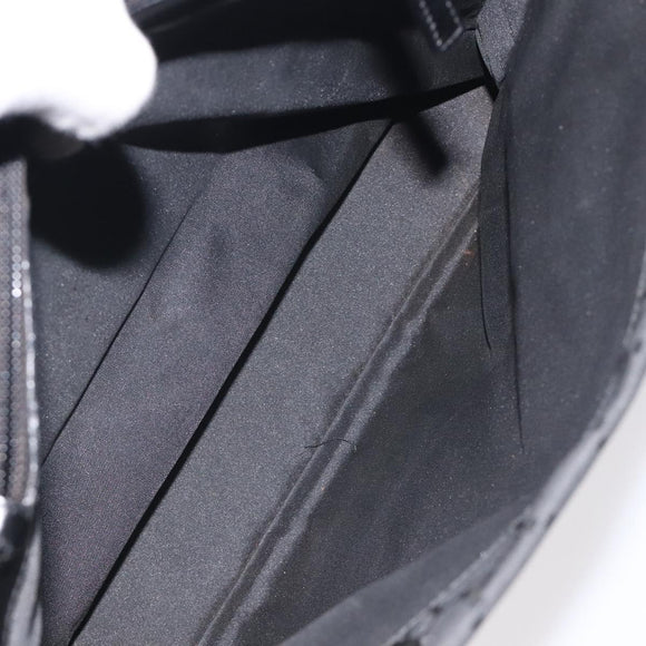 GUCCI Bamboo GG Canvas Hand Bag Nylon Black Silver 002 1010 Auth 129112