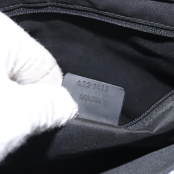 GUCCI Bamboo GG Canvas Hand Bag Nylon Black Silver 002 1010 Auth 129112