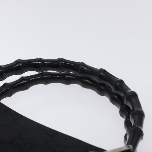 GUCCI Bamboo GG Canvas Hand Bag Nylon Black Silver 002 1010 Auth 129112