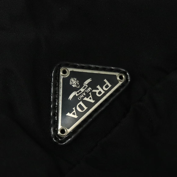 PRADA Travel Case Nylon Black Silver Auth 129117