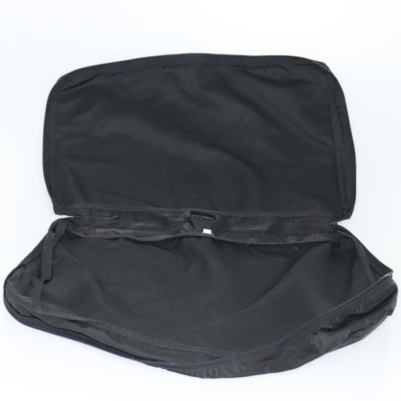 PRADA Travel Case Nylon Black Silver Auth 129117