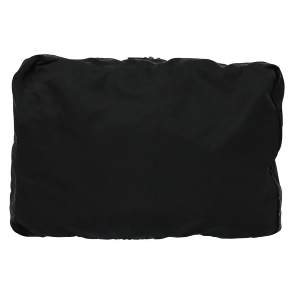 PRADA Travel Case Nylon Black Silver Auth 129117