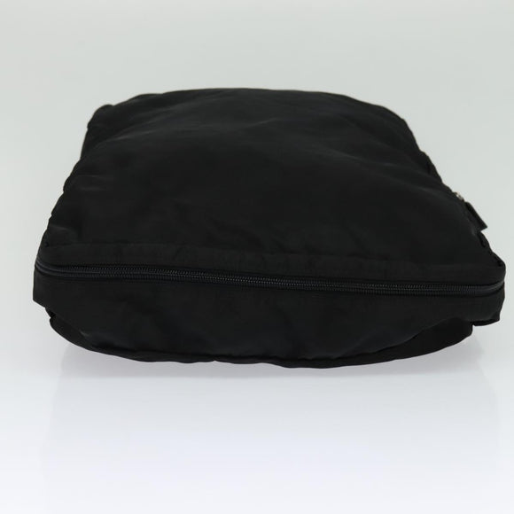 PRADA Travel Case Nylon Black Silver Auth 129117